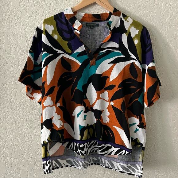 For Cynthia linen blend colorful top womens size small - Picture 2 of 8